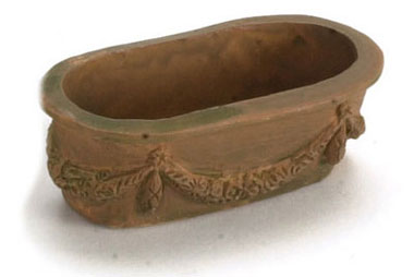 Dollhouse Miniature Oval Window Box, Aged, 6Pc